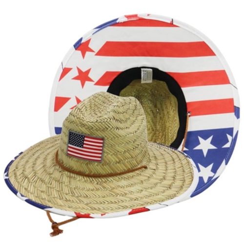 American Flag Under Brim Rush Straw Hat, Lake Havasu Gifts