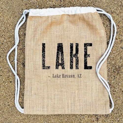 Lake Havasu Jute Drawstring Backpack, Lake Havasu Gifts