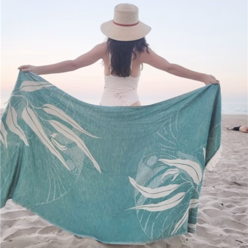 Leaf Flatwoven Turkish Beach Towel Sand Free, Lake Havasu Gifts