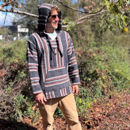 Mexican Poncho Baja Hoodie - Grey, Lake Havasu Gifts
