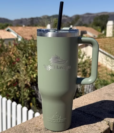 Custom 40 oz Tumbler w/ 3-in-1 Lid & Straw, Lake Havasu Gifts